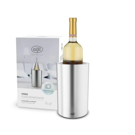 alfi Weinkühler Edelstahl Vino, Flaschenkühler doppelwandig 0457.205.100 Sektkühler kann im Gefrierfach vorgekühlt werden, Getränkekühler hält Flaschen über Stunden kalt