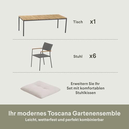 Teakholz, Aluminium und Geflecht — eine Verbindung mit Bestand