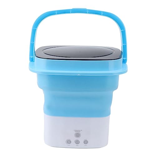 Foldable Washing Machine, 12in Underwear Washing Machine with Drain Basket, Turbine Washer for Baby Clothes, Small Washer for Apartment, Travel, Dorm, RV, Gift Choice (Pink White)