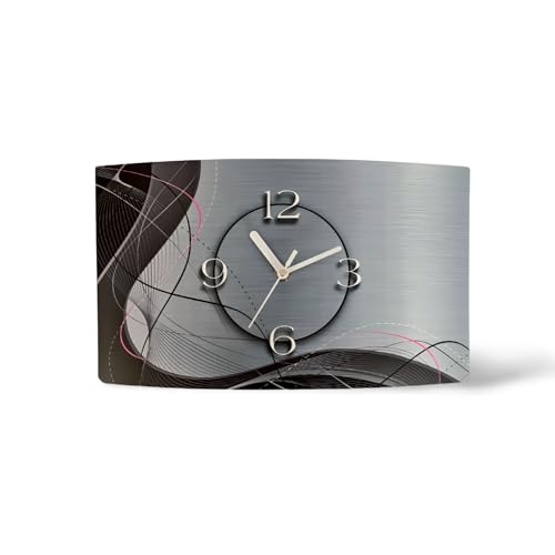 Abstrakt grau Designer Wanduhr modernes Wanduhren Design leise kein ticken dixtime 3DS-0053