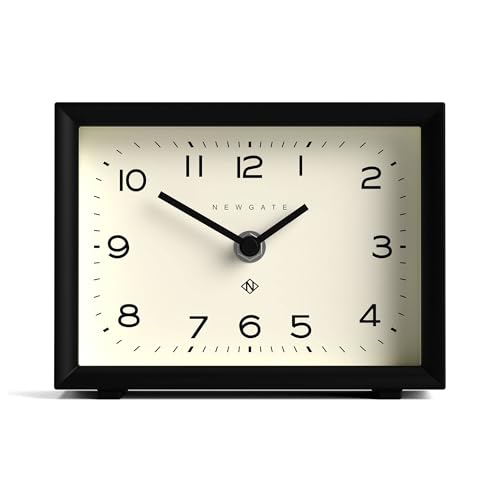 NEWGATE® Henry Desk Clock | Contemporary Rectangular Design | Black | Easy to Read nunbers | Modern Style for Desk, Table top, Shelf or Bedside