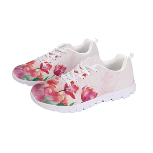 Jeiento Lightweight Walking Shoes for Women Ladies Athletic Workout Casual Shoes Comfort Footwear Trainers Mesh Shoes Lace-up Tennis Shoes2