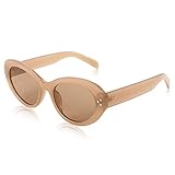 FEISEDY Y2k Oval Sunglasses Womens Thick Bold Retro Clout Goggles Round Cateye Shades B2313