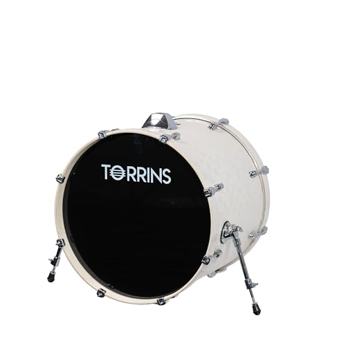 Image of TempoX Professional 5-Piece Acoustic Drum Set with 2 Cymbals & Hi-Hat (White) | Heavy-Duty Double Braced Stands | Complete Full Drum Set Kit for Practice & Performance