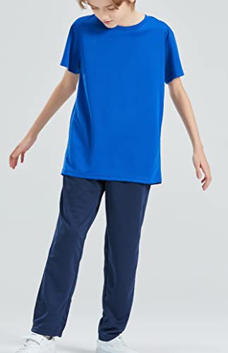 Danichins Boys Athletic Short-Sleeve Shirt Active Mesh Tee Loose Sports T-Shirt, Pack Of 2 (Blue, Grey, 12) #TOP3