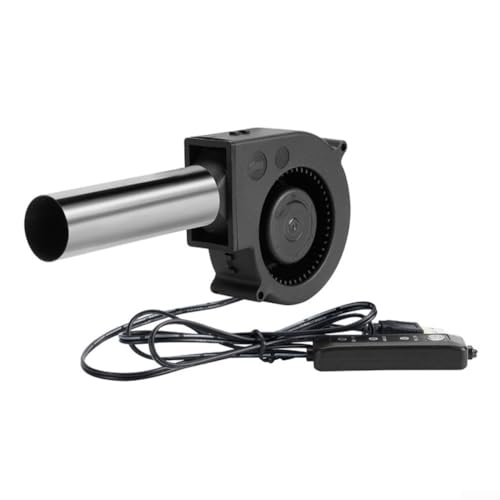 Soplador de aire USB, ventilador de turbina de barbacoa de 5 V con controlador de velocidad, soplador 9733 CC con ajuste de 3 velocidades para cocinar y asar