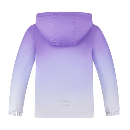 Image of MGEOY Girls Rain Jacket Lightweight Waterproof Hooded Cotton Lined Raincoat Windbreaker for Kids Size 4-12 Years