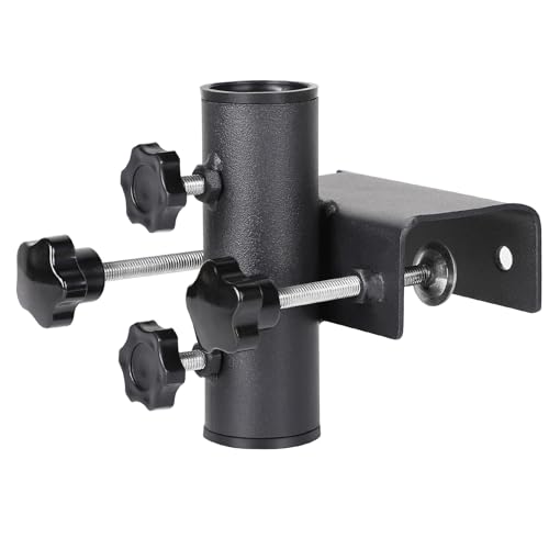 efuturetime Sonnenschirm Halterung Balkon Eckig Klemmbar, Sonnenschirmhalter Befestigung für Schirmrohr Ø25～38mm, Maximal Klemmbereich 61mm