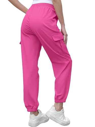 Image of Cromoncent Girls&Womens Cargo Pants Elastic Waist Lightweight Outdoor Jogger Pants, 6 Years - XX-Large