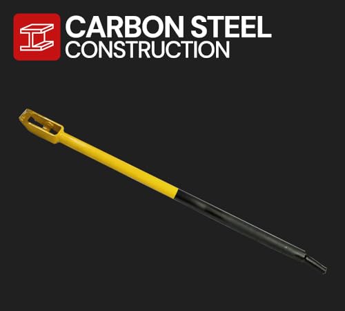 Image of Mytee Products 2 Pack 40 inch Combination Winch Bar for Flatbed Trailer - Black & Yellow Powder Coated Carbon-Steel Combo Winch Bar with Non-Slip Handle & Square Head for Chain Lever Binders