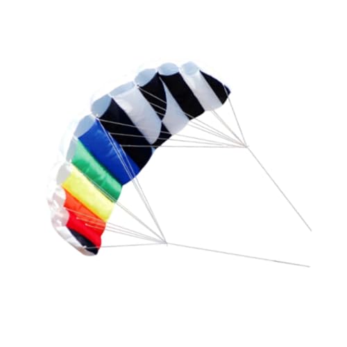 Vaveren Dual Line Stunt Kite 1.4M Entry Level Soft Giant with Lines Rainbow Parafoil Kite for Park Beach Outdoor Kitesurfing Training