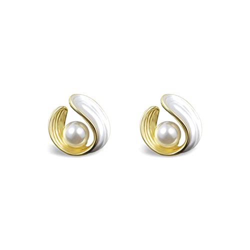 Boucles d'oreilles argent 925 rétro au design géométrique et perles de luxe léger