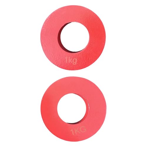 Ysyqkn 2 Piezas Placa de Peso Discos Fraccionados Micro Placa Barbell Entrenamiento Fuerza Material Acero Diseño Portátil Adecuado para Ejercicio Casa, Rojo 1 Kg