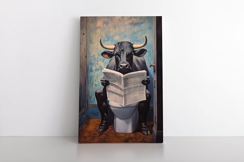 Toile de vache noire amusante pour rompre la monotonie des WC