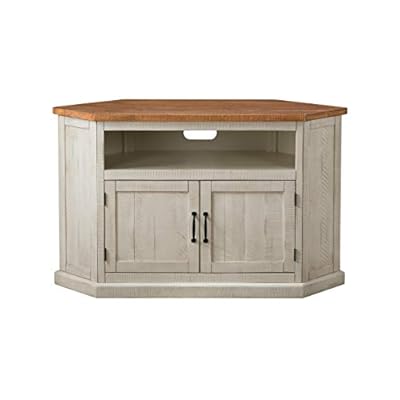 Martin Svensson Home Rustic Stamd Corner TV Stand Antique White and Honey Tobacco 31+UDglHDKL. SS400