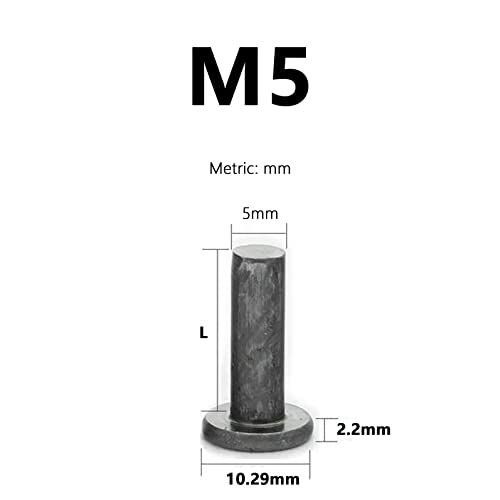Rivets à tête plate solides M5 anti-vibration pour liaisons de 30mm - 5