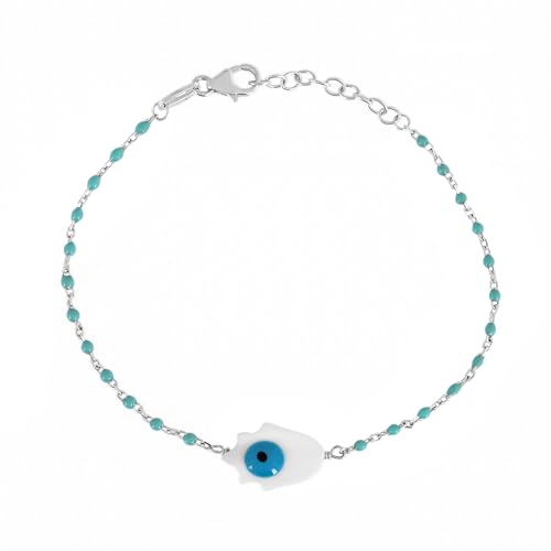 Image of OVANA 925 Sterling Silver Evil Eye Bracelet | Adjustable Fit | 925 Hallmarked | Elegant Design | Gift for Girlfriend, Sister, Bhabhi, Women and Girls