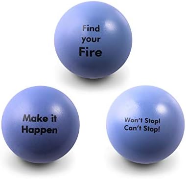 Motivational Stress Balls | Hand Exercise|Gift 6-Pack |Fidget Accessory for Stress Relief, Special Needs, Concentration, Anxiety, Motivation, ADHD, Autism and Team Building (Blue Grey)