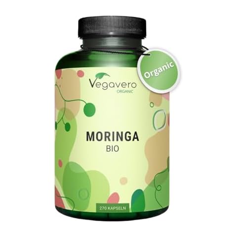 Vegavero Organic Moringa Oleifera Capsules 1800 mg | NO Additives | Pure Powder - Premium Quality | Lab-Tested & Non-GMO | Malunggay Supplement | 270 Capsules | Vegan Cover