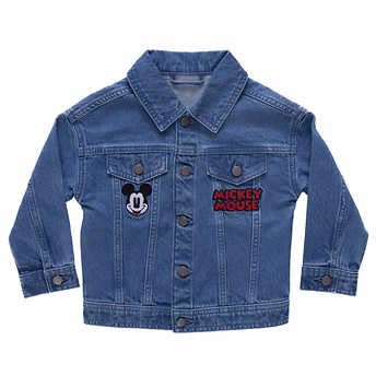 Disney Mickey Mouse Denim Jacket and Graphic Tshirt: 2 Piece Coordinating Set (US, Age, 5 Years, Toddler Boys, BLACK)