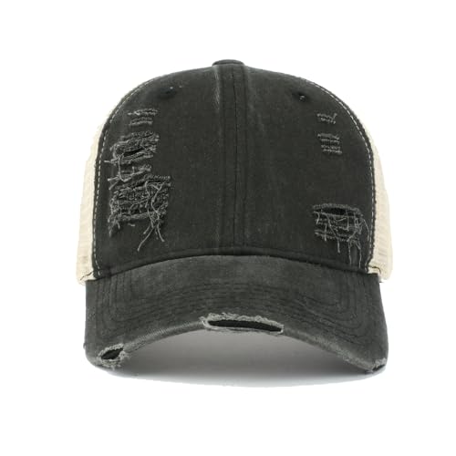 Image of Trucker Hat Distressed Baseball Cap Golf Cap Adjustable Sportswear Hat for Men Women Unisex