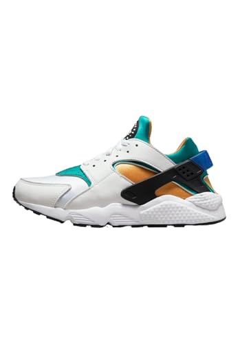 NIKE Sportswear - Zapatillas Air Huarache en Cuero, Blanco-Verde Azulado-Naranja (4)