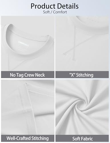 Cotrasen Men's T Shirts Cotton Drop Shoulder Short Sleeve Shirts for Men Casual Soft Comfort Loose Fit Mens Summer Tee Shirts