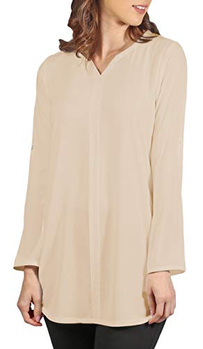 Artizara Womens Hena Long Sleeve Modest Tunic Top Kurti Everyday Tunic - Blush Pink