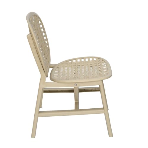 Image of Nilkamal Arena Woven Style Plastic Chair Without Cushion| Set of 2| for Home, Living Room, Balconies, Patios, Outdoor, Garden| Luxury Beige
