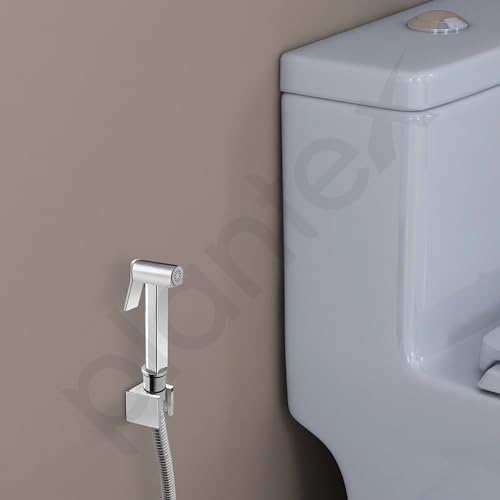 Plantex Pure Brass D-Shape Health Faucet Set/Jet Spray for Toilet/Faucet for Toilet/Health Faucet Gun Only/Hand Shower for Toilet/Health Faucet-Chrome