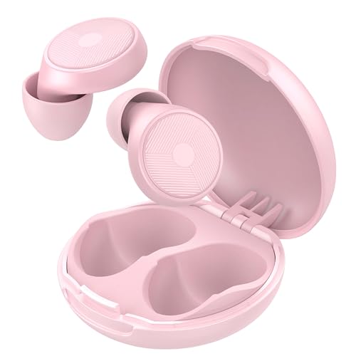 2025 Neu Smartwatch, 45dB Wiederverwendbare Gehörschutz Geräuschreduzierende Earplugs mit 8 Ohrenkappe und Tragetasche, Schlafen, Reisen, Konzentration, Konzerte (Rosa)
