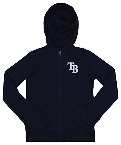 Outerstuff MLB Youth Boys (8-20) Performance Full Zip Hoodie, Tampa Bay Rays, Medium 10-12