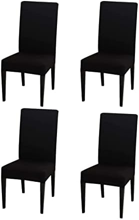Chickwin Dining Chair Cover Set of 4, Stretch Dining Chair Slipcover Modern High Back Chair Cover, Elastic Washable Dining Chair Seat Protector for Kitchen Dining room (Yellow)