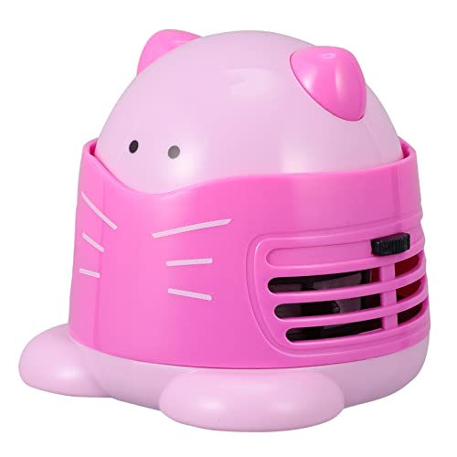 KALLORY Desktop Vacuum Cleaner Dust Collector Cute Cat Design Tabletop Cleaner for Crumbs and Dust for Home Office School and Car Cleaning