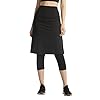 Cityoung-Womens-High-Waist-Long-Skirted-Capri-Pants-Hidden-Pocket-Workout-Active-Modest-Skirt-Leggings Skirted Leggings for Women Dressy Skirt with Leggings Attached Workout Modest Swim Skirts with Capri with Pockets m bk Black