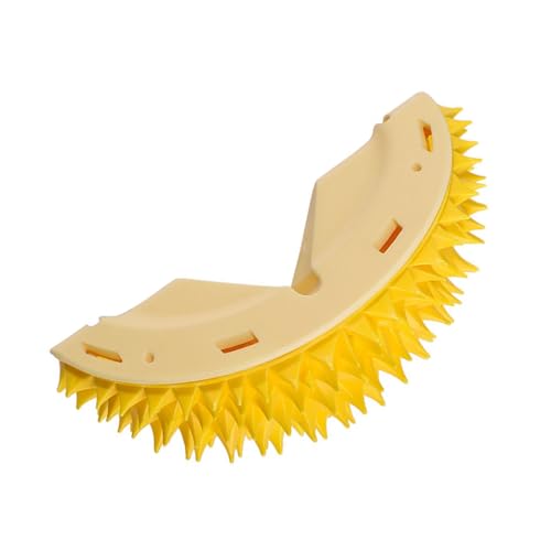Image of Cat Self Groomer, Dog Cat Corner Groomer Durian Shape, Grooming Massage Brush Self Adhesive Wall Corner Scratcher Comb, ABS PVC Catnip Container Bright Corner Scratcher