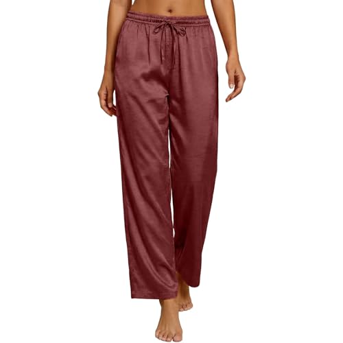 Pantalon ample pour le quotidien en satin jacquard léger vêtement été femme