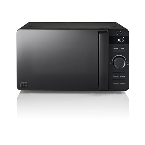 Swan SM22037LBLKN Stealth LED Digital Microwave with Glass Turntable, Defrost Setting, 20L, 800W,...