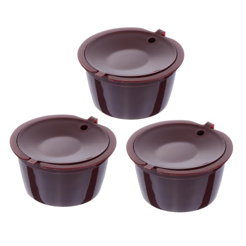 TEHAUX 3 piezas Tazas Filtro Reutilizables para Cápsulas de Café Compatibles con Gusto Filtro Recargable Ecológicas y Fáciles de Usar de Unidades Color Marrón