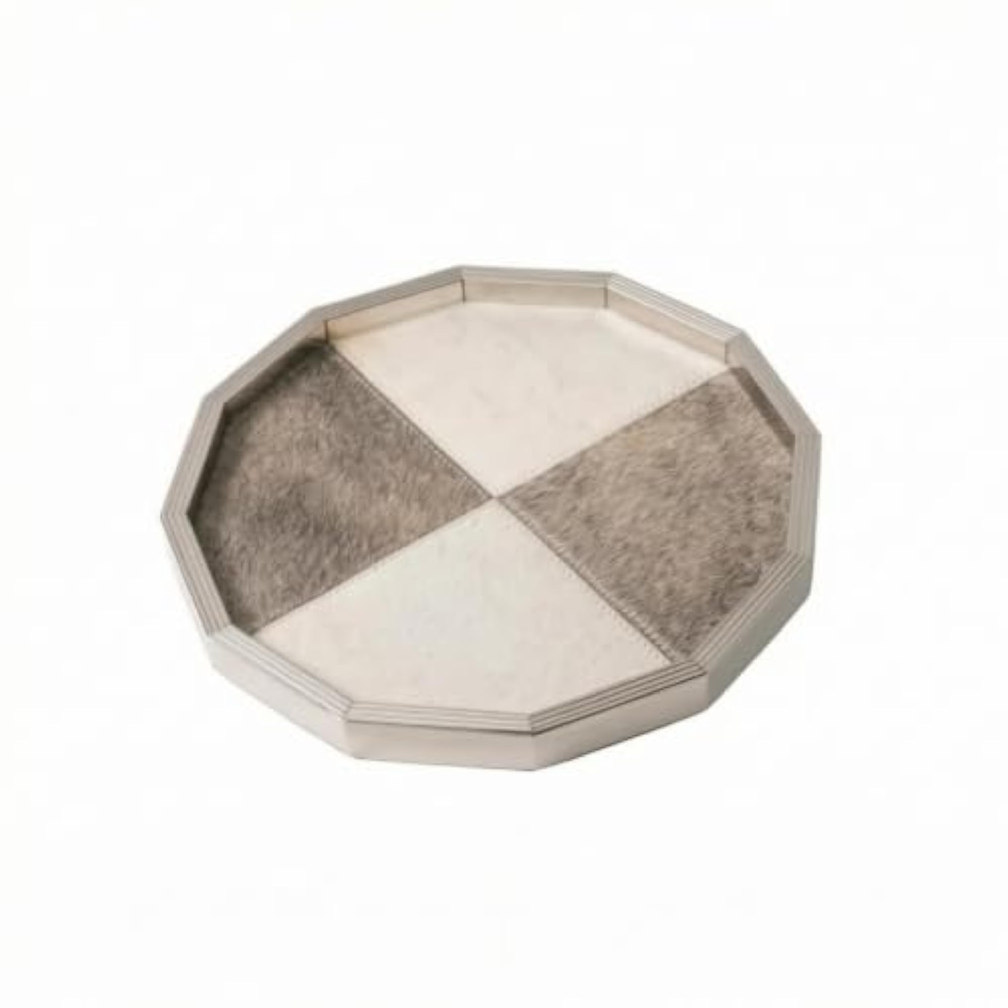Geometric Octagonal Tray, Patchwork Surface