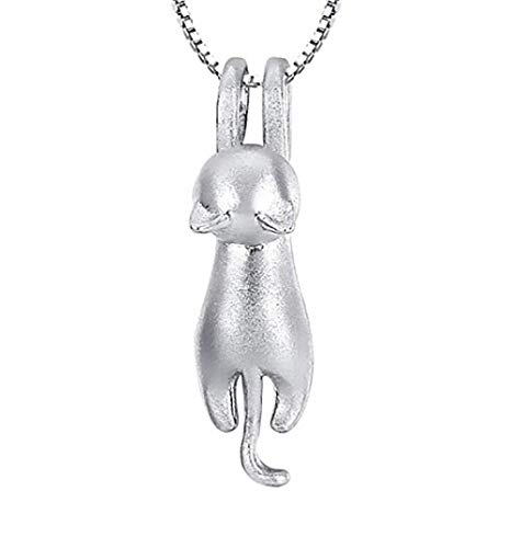 findout Plata 925 collar de 3D lindo gato amante mate colgante de superficie (f 1581)