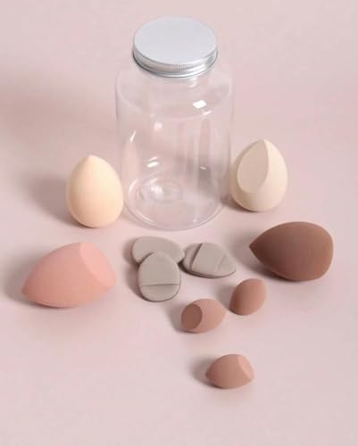 Image of 10Pcs Makeup Sponges Set With Storage Case, Including 4 Blenders, 3 Mini Beauty Blenders, 3 Mini Finger Cushions For Liquid, Cream & Powder, Multicolor Makeup Sponge Set for All types Of Skin