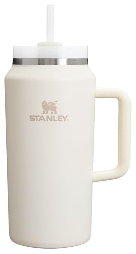 Image of STANLEY Quencher H2.0 Tumbler with Handle & Straw 64 oz | Flowstate 3-Position Lid | Large Capacity for Travel & Sports | Insulated Stainless Steel Cup | BPA-Free | Cream 2.0