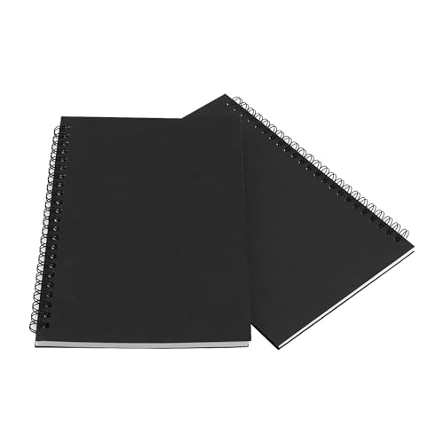 Bloc-notes A5 spirale avec pages lignées et couverture kraft noir pour notes de bureau - 6