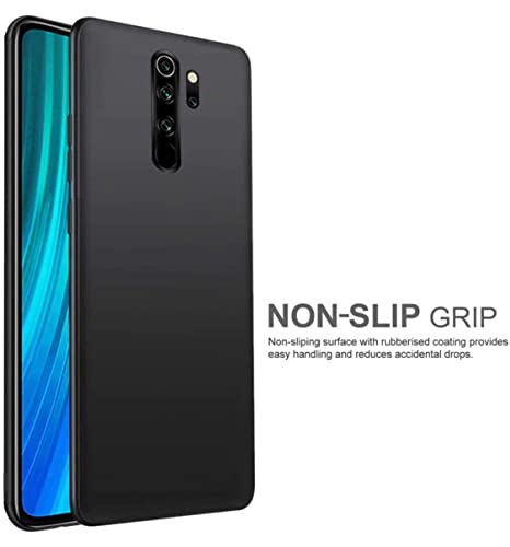 Image of Mobile Back Cover Case for Xiaomi Redmi Note 8 Pro (Silicone Case|CameraProtection|Black SC1510)