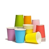 Lomyundar DIY Paper Cups [50 Count(10 Color)] 8 oz Multicolor Paper Cups For Weddding Party Picnic BBQ Travel and Event Disposable Paper Cups Drink Cups for Hot Cold Beverage Birthday Party Supplies