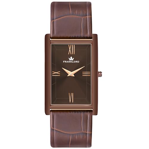 Franklord VINTAZH LITE Square Super Slim Series Analog Watch for Men | Square Shape Brown Dial Watch for Mens | Luxury & Premium Leather Strap Wrist Watch for Mens (B0CLVM76SQ) Amazon Price History, Amazon Price Tracker