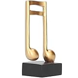 Fdit Musiknoten-Figur, Retro-Gold-Ornamente, Skulptur, Kunstharz-Desktop-Statue, Exquisite Handwerkskunst, Kunstharz-Desktop-Dekoration für Klavierladen