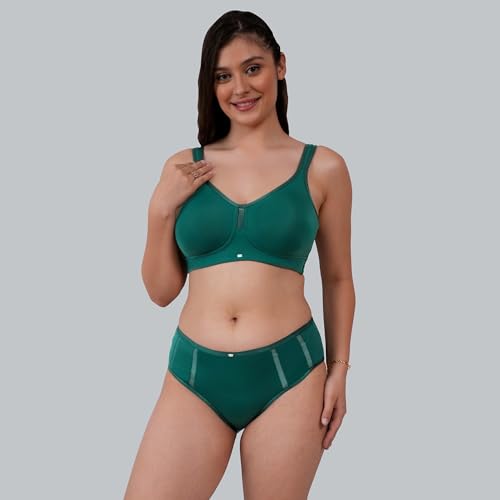 Image of SOIE Women Full Coverage Minimiser Bra with High Waist Brief Set