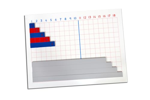 Kidken Montessori Subtraction Board Wooden Teaching Aids- (Buy Subtraction Strip Board Get Worksheet Free) - Learn Unit Subtraction - Montessori Toy to Teach Subtraction for 4+ Year Kids